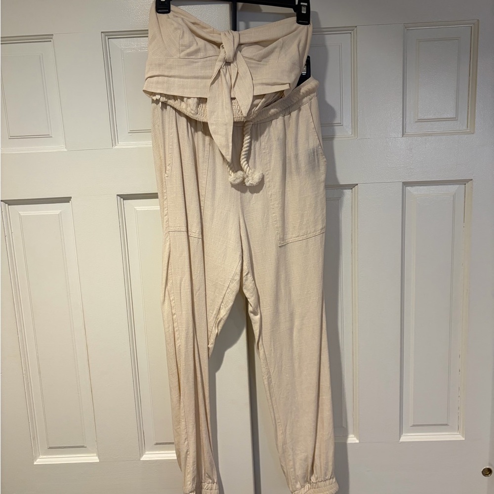 Women’s Cream Tie-Waist Set